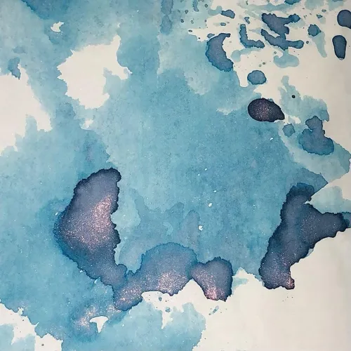 Vista 3 de Colorverse Botella de tinta para pluma estilográfica azul brillante α Gema 2.2 fl oz Brillo/purpurina A base de tinte Serie Proyecto