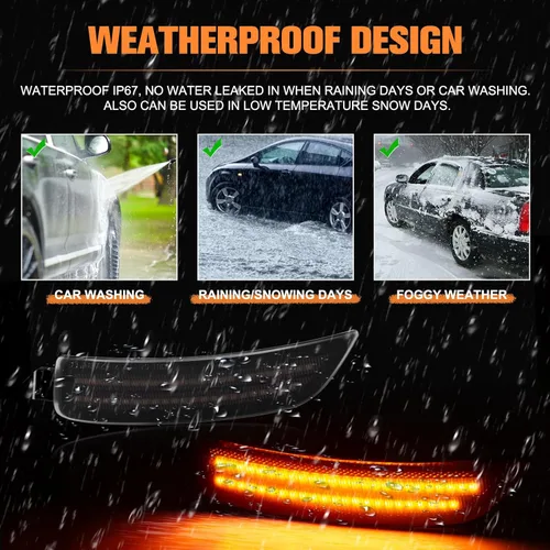 Vista 6 de Gempro Luces LED de posición laterales para parachoques delantero ámbar para Mazda MX-5 Miata ND Reflectores 2016-2023, lente ahumada, 2