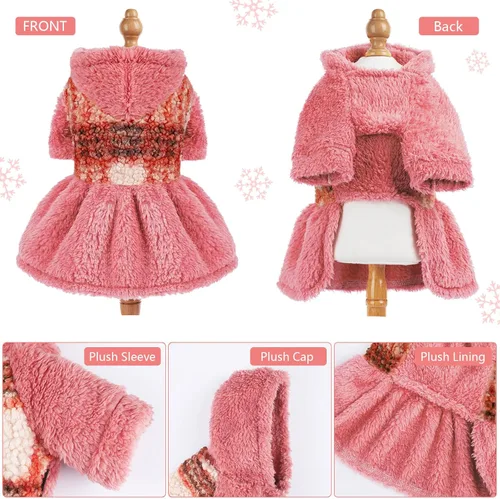 Vista 2 de Suéter con capucha para perro, ropa para perros pequeños, chicos y niñas, sudaderas con capucha para perros para clima frío, sudadera de otoño