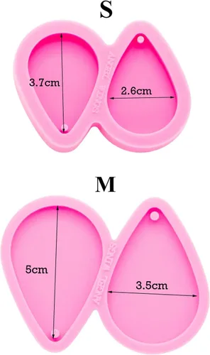 Vista 2 de 2 moldes de resina epoxi – moldes de aretes para hacer joyas, moldes de silicona para joyas de moda, molde de manualidades de resina de lágrima