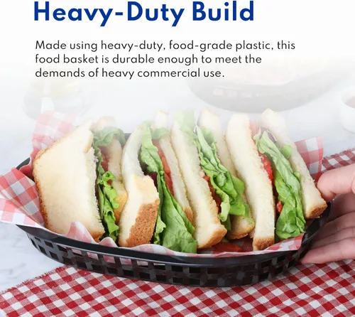 Vista 5 de New Star Foodservice Cestas de comida rápida, 10.5 x 7 pulgadas, juego de 36, rojo