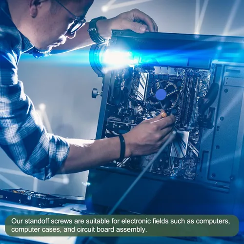 Vista 3 de YOKIVE 30 tornillos de separación M3, separadores hexagonales de nailon para PCB con alto efecto de aislamiento, mantiene la altura consistente