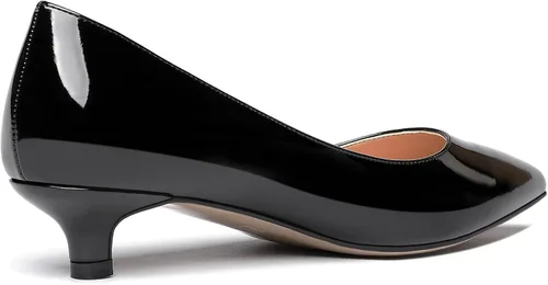 Vista 5 de MODENCOCO Zapatos de tacón bajo de patente sólido para mujer de 1.5 pulgadas