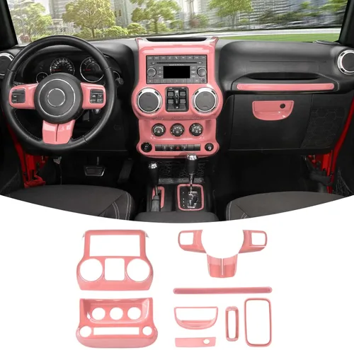 Vista 12 de RT-TCZ para Jeep JK Kit de Ajuste Interior Negro, Funda de Panel de Consola Central para Tablero para Jeep Wrangler JK JKU 2011-2017 Accesorios