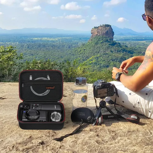 Vista 7 de Canboc Estuche de Transporte para Cámara Sony ZV-1F/ ZV-1/ ZV-1 II Vlog Cámara Digital y Kit de Accesorios para Vlogger Trípode, Bolsa