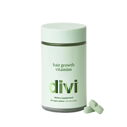 divi Vitaminas para el crecimiento del cabello | Lustriva | Multivitamínico vegano | Suministro de 1 mes