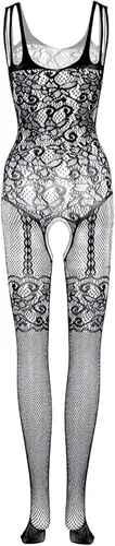 Vista 6 de Body de red para mujer, lencería sexy exótica y babydoll de malla sin entrepierna