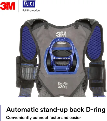 Vista 6 de 3M 1403073 DBI-SALA ExoFit X300 Arnés de seguridad de construcción cómodo, protección contra caídas, OSHA, ANSI, anillo en D trasero de aluminio