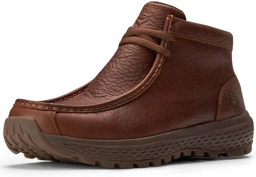 SUREWAY Botas Chukka para hombre, botas de trabajo de cuero ligeras y duraderas, con puntera tipo mocasín, para senderismo a la moda, zapatos de