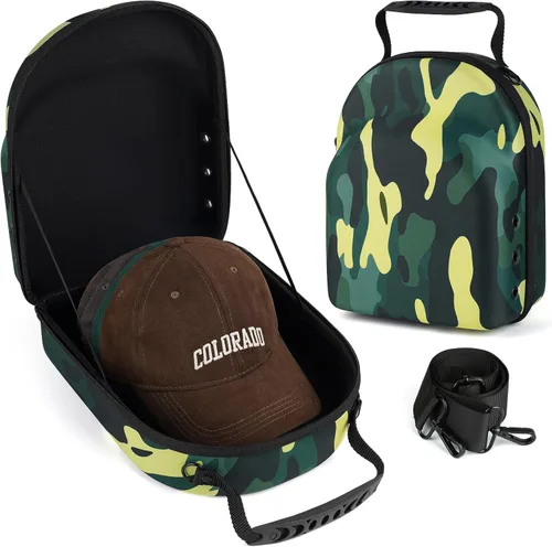 Vista 11 de GERMUN Funda rígida para gorra de béisbol, funda de viaje con correa ajustable para el hombro, funda para 12 gorras de béisbol, perfecta para viajes