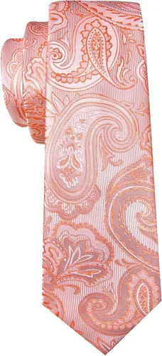 Vista 97 de Barry.Wang - Juego de corbata de seda para hombre, diseño de cachemira, pañuelo y gemelos de bolsillo