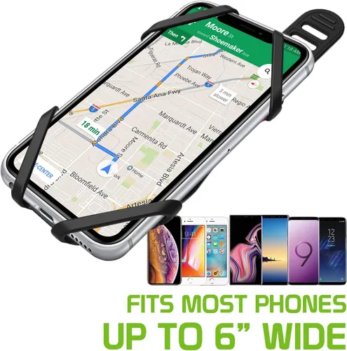 Vista 5 de Cellet Soporte universal para teléfono para bicicleta, soporte para motocicleta compatible con Apple iPhones, Samsung Galaxy, Google Pixel, Moto Azul