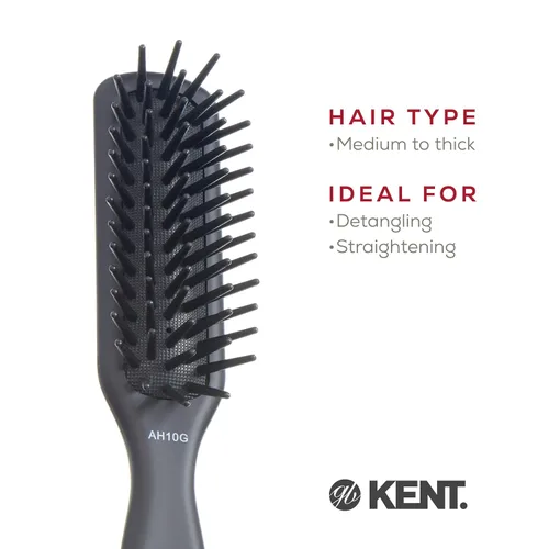 Vista 6 de Kent AH10G Airhedz Pro - Cepillo de pelo con pasador estrecho (pasador de grasa, gris)