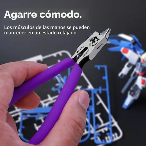 Vista 3 de RUITOOL Pinzas de modelo, herramientas de modelo para principiantes para reparar y arreglar modelos de plástico, agarre antideslizante de filo único