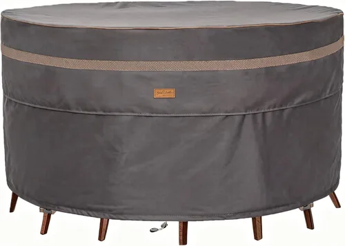 Vista 10 de Fundas para muebles de patio, resistentes al agua, 600D, resistentes a los rayos UV, redondas, para exteriores, pequeñas, redondas, 48 pulgadas