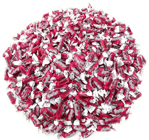 Vista 19 de Rollo Tootsie Roll de sabor a frambuesa azul a granel, caramelos masticables americanos envueltos individualmente en bolsa Assortit resellable, 5