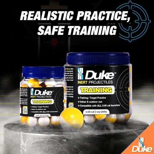 Vista 8 de Duke Inert Projectiles - 68 pistolas de entrenamiento de munición Cal, proyectiles de polvo no letal calibre 68, bolas de defensa personal, pistola