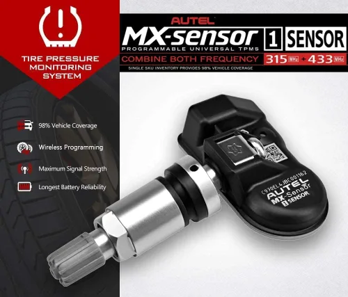 Vista 8 de Autel Sensores TPMS MX Sensores 4 piezas Sensor universal de neumáticos de doble frecuencia 315MHz/433MHz Autel MX Sensor de tallo de metal
