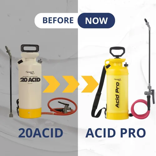 Vista 2 de Sprayers Plus Rociador ácido de 2 galones, rociador de compresión Acid Pro, resistente a productos químicos, sin fugas, para manchas ácidas y ácido