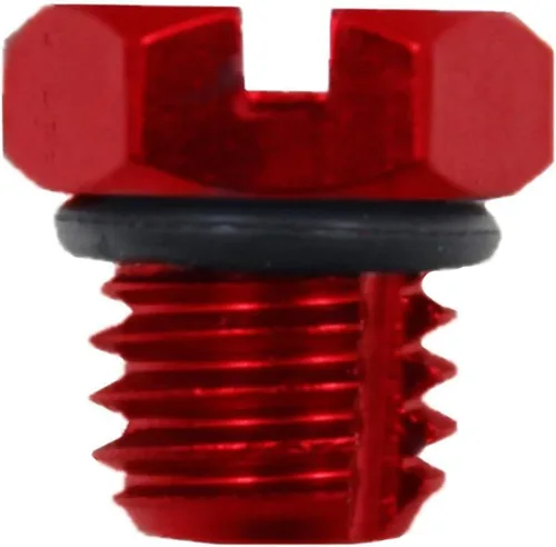 Vista 5 de iFJF Tornillo de purga de aire de aluminio Billet de repuesto para filtro de combustible diésel Duramax GM 2001-2017 Rojo