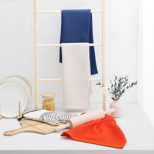 Vista 77 de Homaxy Paños de cocina de 100% algodón con tejido de gofre, ultra suaves, absorbentes, de secado rápido, 12 x 12 pulgadas, paquete de 6, amarillo