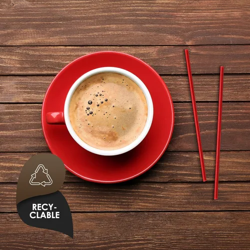 Vista 4 de PAMI Agitadores/pajitas desechables de plástico de 5 pulgadas, paquete económico de 1000 palitos agitadores para bebidas calientes y frías, cócteles