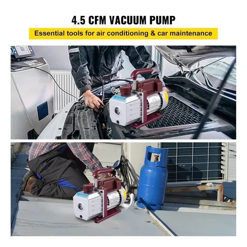 Vista 5 de Bomba de vacío, bomba de vacío, bomba de vacío de 4.5CFM, bomba de vacío de paletas rotativas de una etapa HVAC, bomba de vacío de paletas rotativas