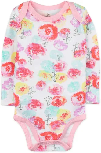 Vista 2 de HonestBaby Multipack de mamelucos de manga larga de algodón orgánico para bebés y niñas