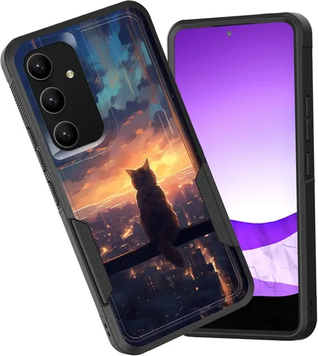 Vista 107 de Funda para Galaxy A15 5G, doble capa híbrida resistente a prueba de golpes, policarbonato duro, silicona suave, TPU, funda protectora para Samsung