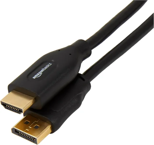 Vista 9 de Amazon Basics Cable DisplayPort a HDMI, video y audio, unidireccional, 1920x1200, 1080p, conectores chapados en oro, 25 pies, negro