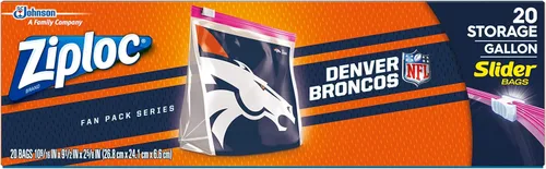 Vista 8 de Ziploc Bolsas de almacenamiento con cierre deslizante, con diseño de la NFL, galón, 305548, 1