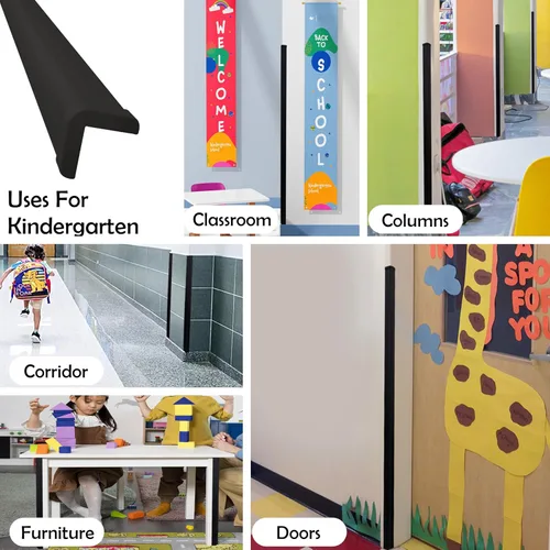 Vista 5 de Rubber Bond Protector de borde de esquina de pared, protectores de esquinas a prueba de bebés de 1 x 1 x 36 pulgadas, tiras de borde autoadhesivas