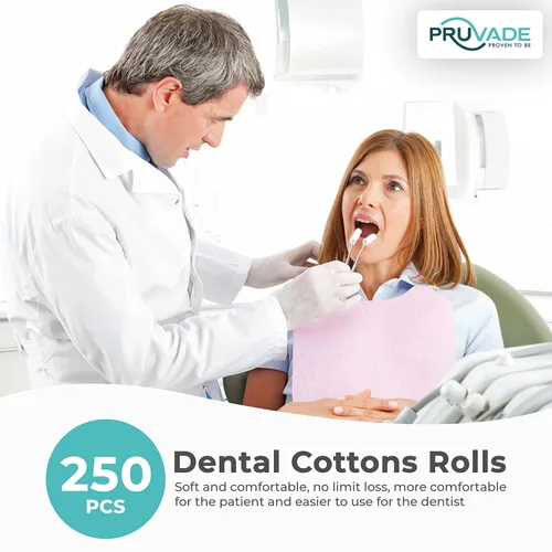 Vista 3 de Rollos de gasa dental, paquete de 500 unidades, rollos de algodón, tapones de sangrado nasal súper absorbentes, algodón enrollado de 1.5 pulgadas