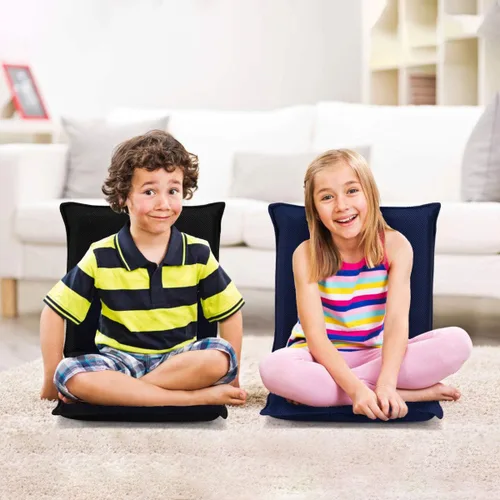 Vista 7 de Giantex Silla de suelo con soporte para el respaldo, 6 posiciones ajustables, cama plegable, sillas de videojuegos para meditación, lectura, ver