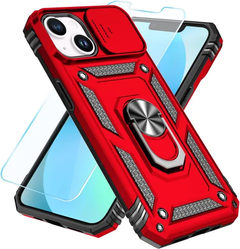 Vista 13 de SunStory Funda compatible con iPhone 12/12 Pro con protector de pantalla HD, cubierta de cámara deslizante y soporte de anillo giratorio