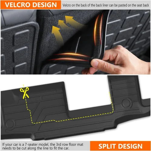 Vista 7 de powoq Tapete de carga compatible con Nissan Pathfinder 2022-2026 con alfombrilla de respaldo, forro de carga de elastómero termoplástico, repuesto