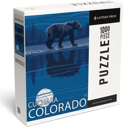 Cuchara, Colorado, Bear in Moonlight (1000 Piece Puzzle, Challenging Jigsaw Puzzle for Adults, Made in USA)