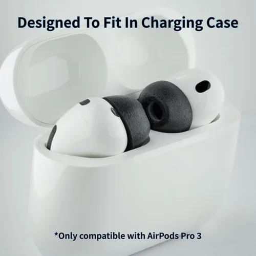 Vista 6 de Comply TrueGrip MAX Almohadillas de repuesto premium de espuma viscoelástica para Apple AirPods Pro Gen 3 Comodidad duradera, durabilidad MAX