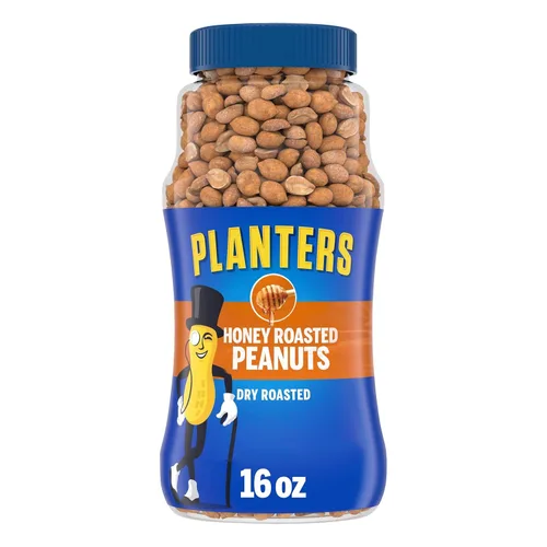Vista 8 de Planters - Maní tostado con miel, aperitivos dulces y salados, proteína vegetal, frasco de 16 onzas