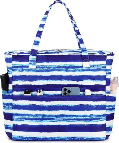 Bolsas impermeables para la playa y la piscina, para mujeres y mujeres, extragrandes, bolsa de transporte con compartimento húmedo para viajes de