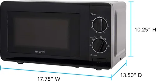 Vista 7 de Avanti - Horno microondas 700-Watts compacto mecánico con 5 configuraciones de potencia, descongelación, control de temperatura de rango completo