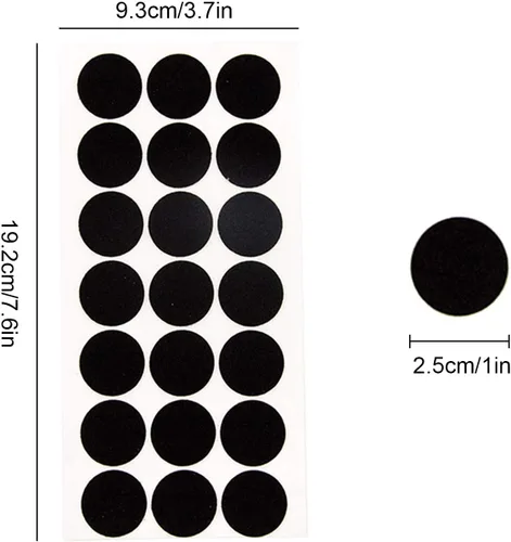 Vista 2 de Iceyyyy 100+ Piezas de Círculos de Fieltro Adhesivo Negro, Adhesivo de Fieltro Negro Autoadhesivo para Proyectos DIY de Halloween, Acabado