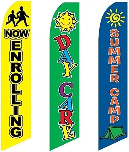 3 banderas de Swooper ahora inscribirse en guardería y campamento de verano