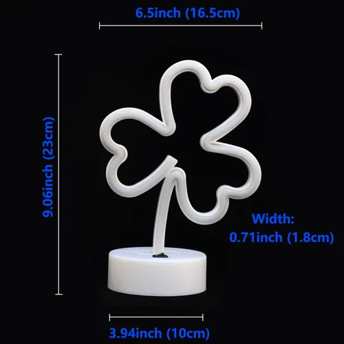 Vista 5 de Letreros de neón con forma de tréboles, decoraciones del día de San Patricio, luces de neón de trébol LED verde para decoración de dormitorio, luces