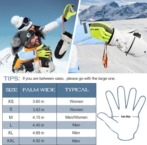 Vista 5 de JALBSI Winter Gloves Men Women With Thermal Wool Fleece Lined for Cold Weather Touchscreen Fingers Insulated Warm Windproof