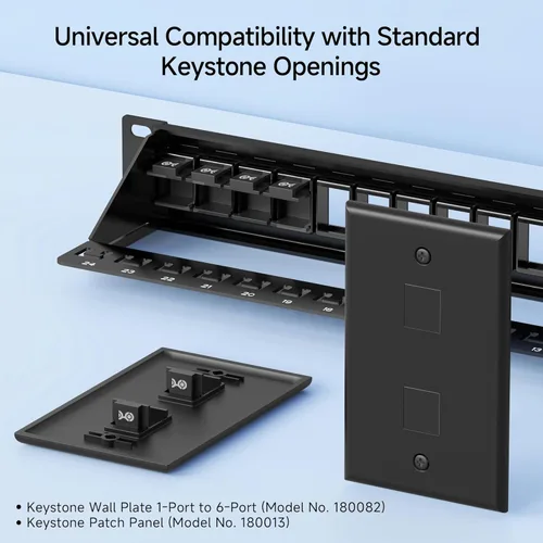 Vista 3 de Cable Matters Paquete de 20 insertos de conector Keystone en blanco en negro, insertos en blanco para placas de pared Keystone / paneles de conexión