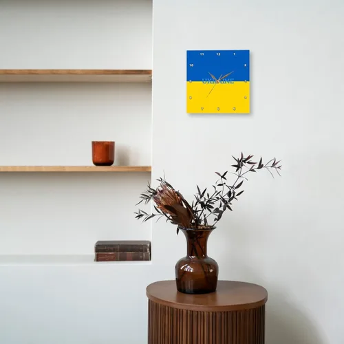 Vista 8 de 3dRose - Bandera de Ucrania de azul y amarillo - Reloj de pared - (dpp-357999-3)