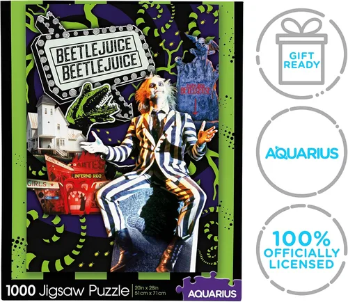 Vista 7 de AQUARIUS Beetlejuice - Rompecabezas de collage (rompecabezas de 1000 piezas), sin deslumbramiento, ajuste de precisión, mercancía y coleccionables