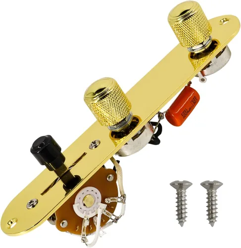 Vista 11 de Placa de Control Cargada para Guitarra Eléctrica Telecaster Precableada Interruptor de 3 Vías Potenciómetros 500K Botón de Tono y Volumen con Arnés