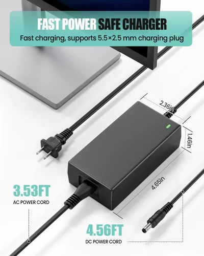 Vista 3 de 12V 5A Power Cord Compatible with Sceptre EC Series 35" 32" 30" 27" 24" 22" 20" 19" 15" E248W E225W E205W E275W C325W Screen LED Supply Adapter